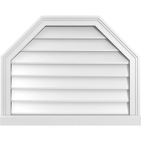 Ekena Millwork Octagonal Top Surface Mount PVC Gable Vent w/ 2"W x 2"P Brickmould Sill Frame, 28"W x 22"H GVPOT28X2203SN